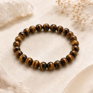 Bracelet Oeil de Tigre boules 6mm