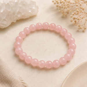 Bracelet Quartz rose boules 6mm